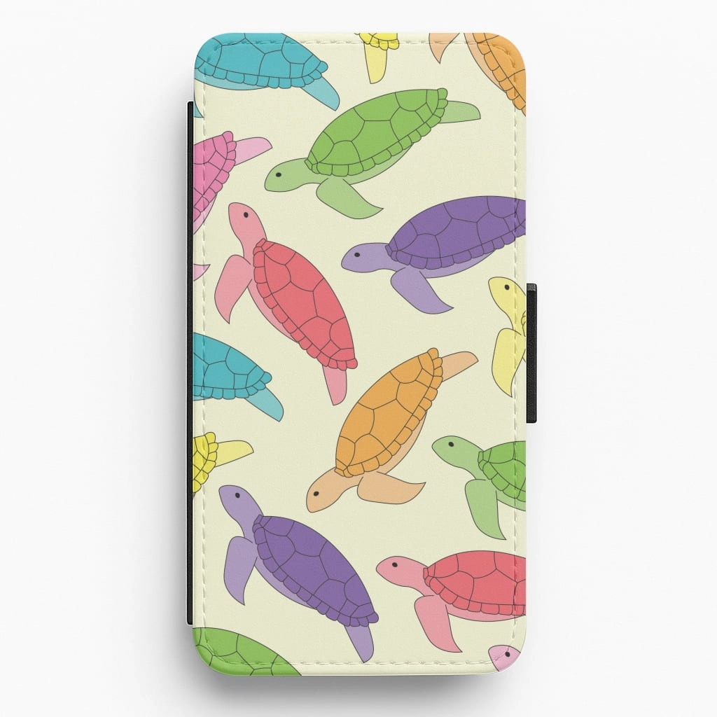 Luxury Texture Design Multi Coloured Turtle Pattern - Sealife Flip / Wallet Phone Case