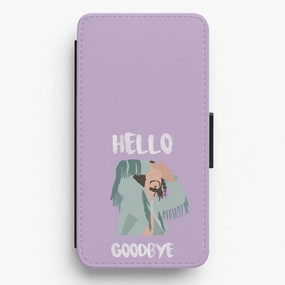 Hello Goodbye Flip / Wallet Phone Case Hybrid Texture Wear resistant