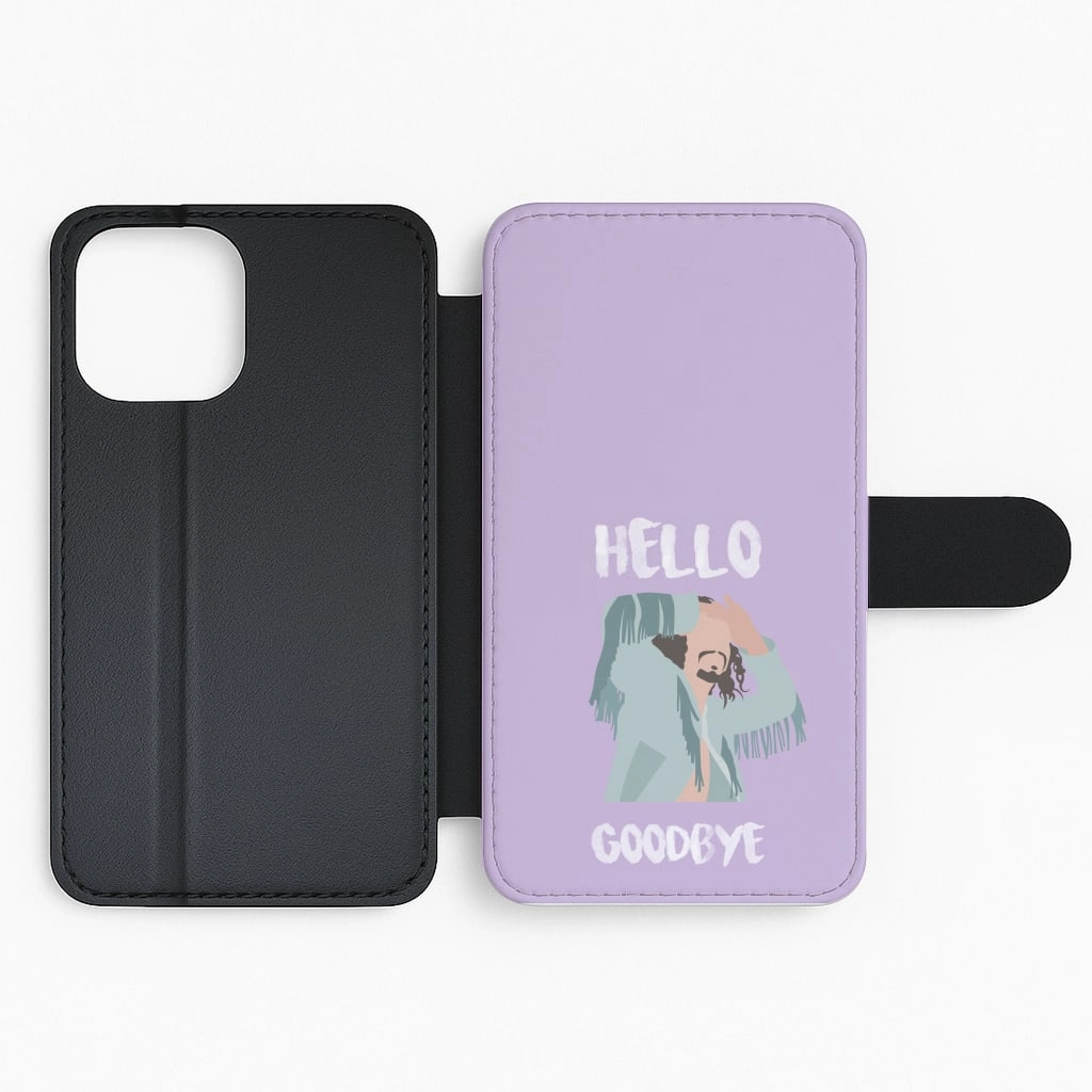 Simple Texture Full Coverage Hello Goodbye Flip / Wallet Phone Case