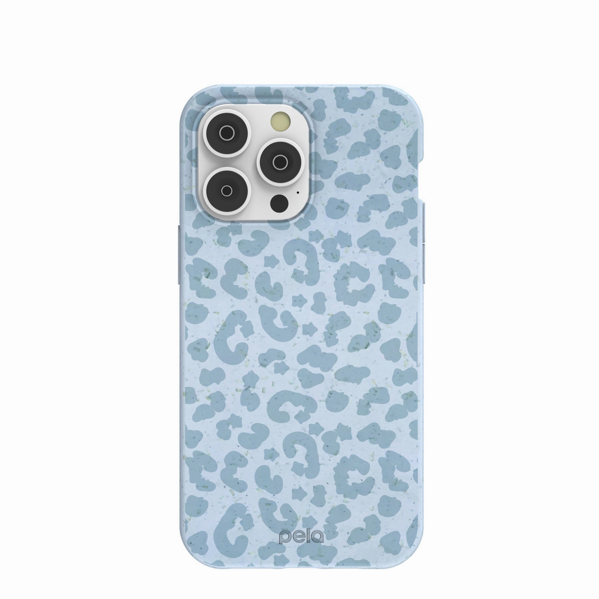 Pocket Ready Durable Coating Powder Blue Sky Leopard iPhone 14 Pro Max Case