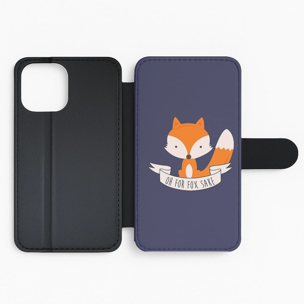 Soft Protection Edge Colorful Finish Oh For Fox Sake Flip / Wallet Phone Case
