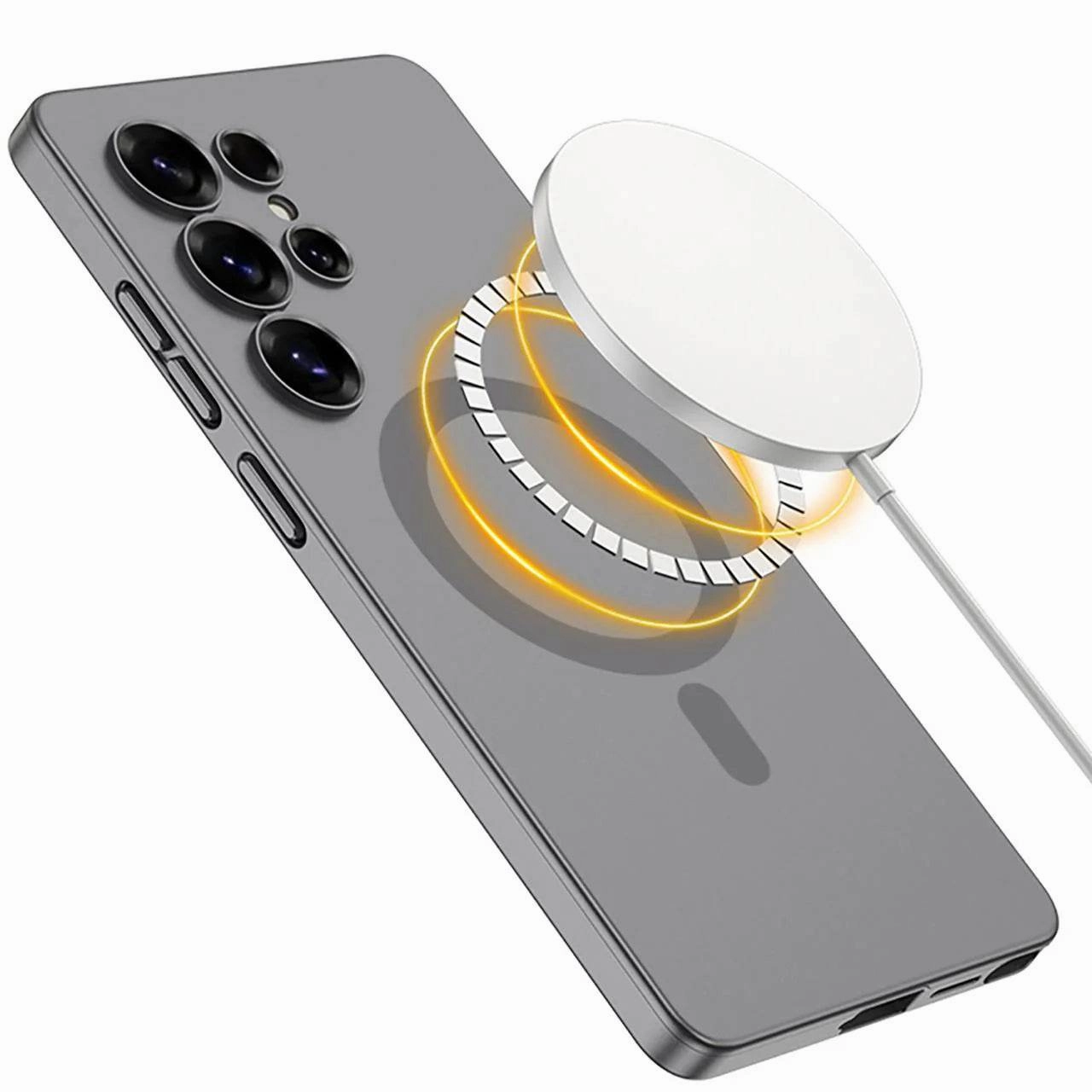 Color Accent Edge Guard Frosted Dual Magnetic Case - Samsung