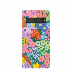 Hybrid Edge Finish Electric Blue Painted Garden Google Pixel 7 Pro Case