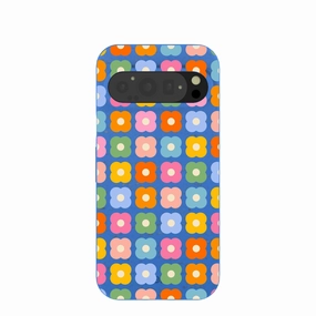 Electric Blue Petal Pop Google Pixel 9/9 Pro Case Rugged Texture Design