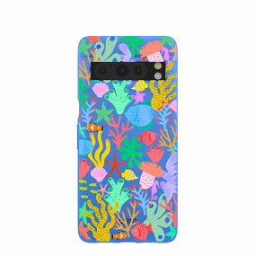 Electric Blue Underwater Blooms Google Pixel 8 Pro Case Minimal Style Modern Form
