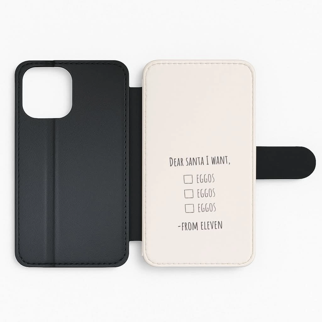 Eleven's Christmas List Flip / Wallet Phone Case Minimal Look Hard Plastic