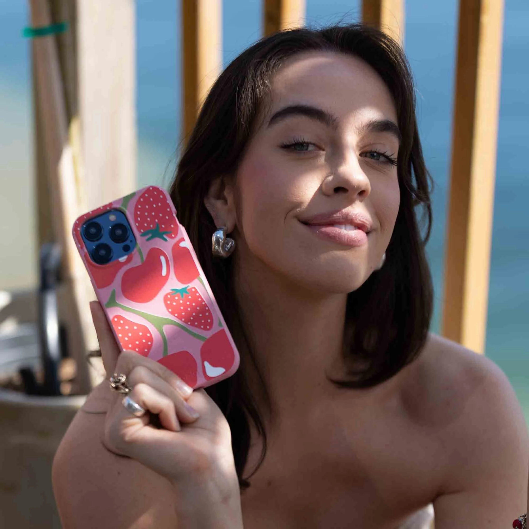 Bubblegum Pink Cherry Berry iPhone 17 Pro Max Case Refined Finish Soft Frame