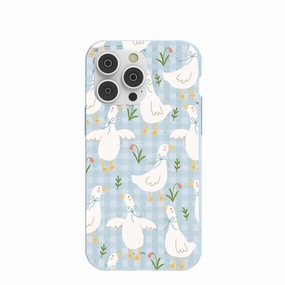 Powder Blue Blooming Quackers iPhone 14 Pro Max Case Smart Accessory Button Cover