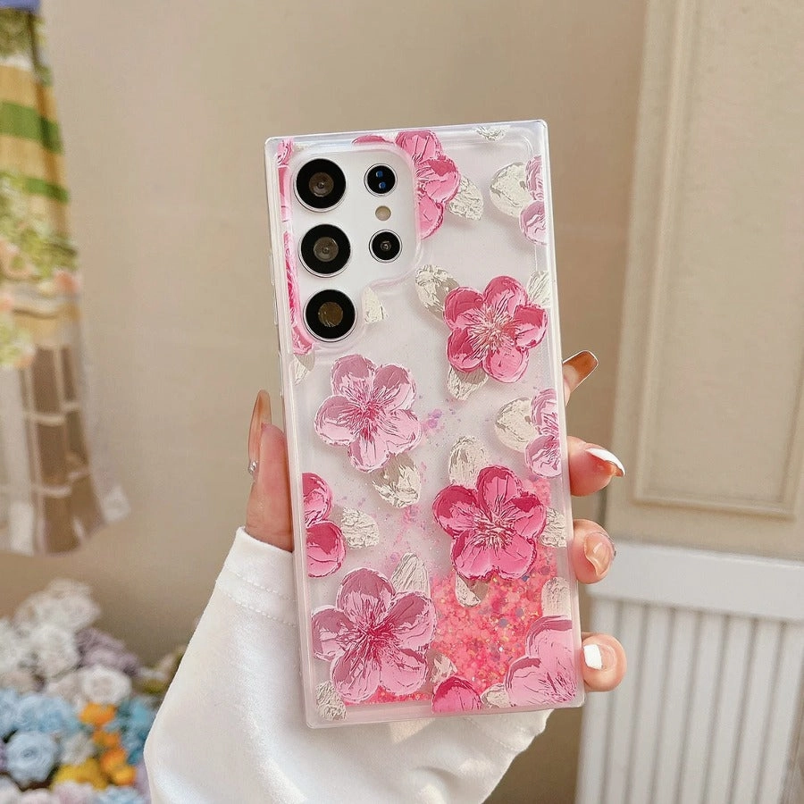 Travel Companion Luminous Glowing Glitter Flower Case - Samsung