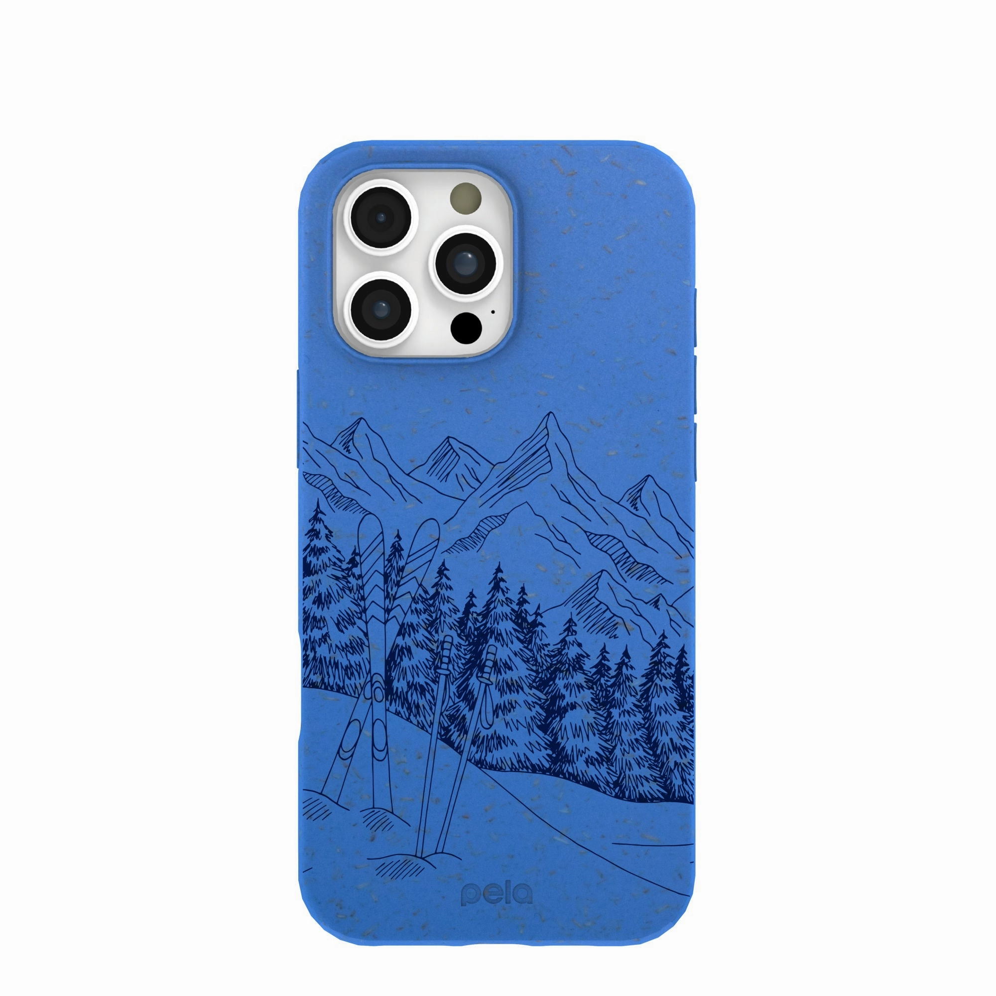 Electric Blue Backcountry Ski iPhone 16 Pro Max Case Comfort Style Comfort Shield Texture