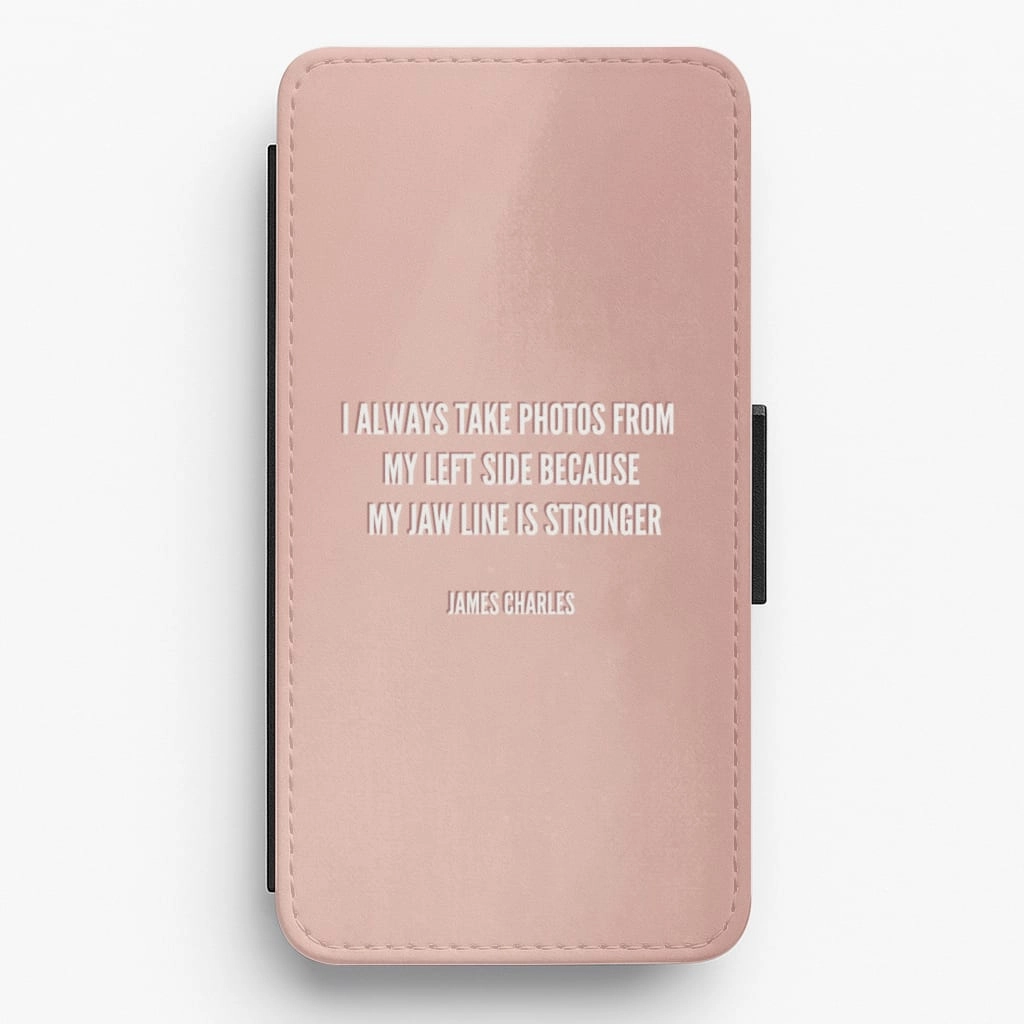 I Always Take Photos From My Left Side - James Charles Flip / Wallet Phone Case Vivid Pattern Trendy Detailing