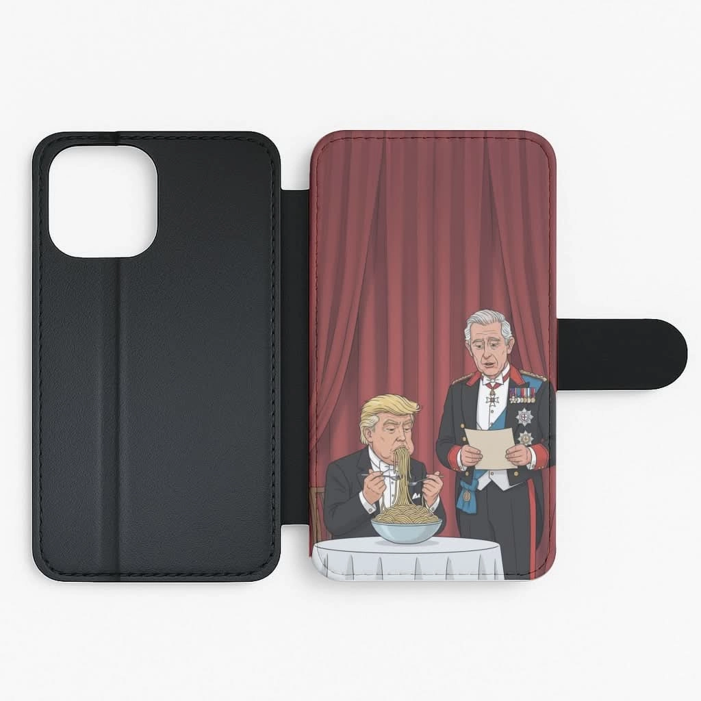 Charles & Donald's Spaghetti Flip / Wallet Phone Case Shock Cushion Sleek Surface