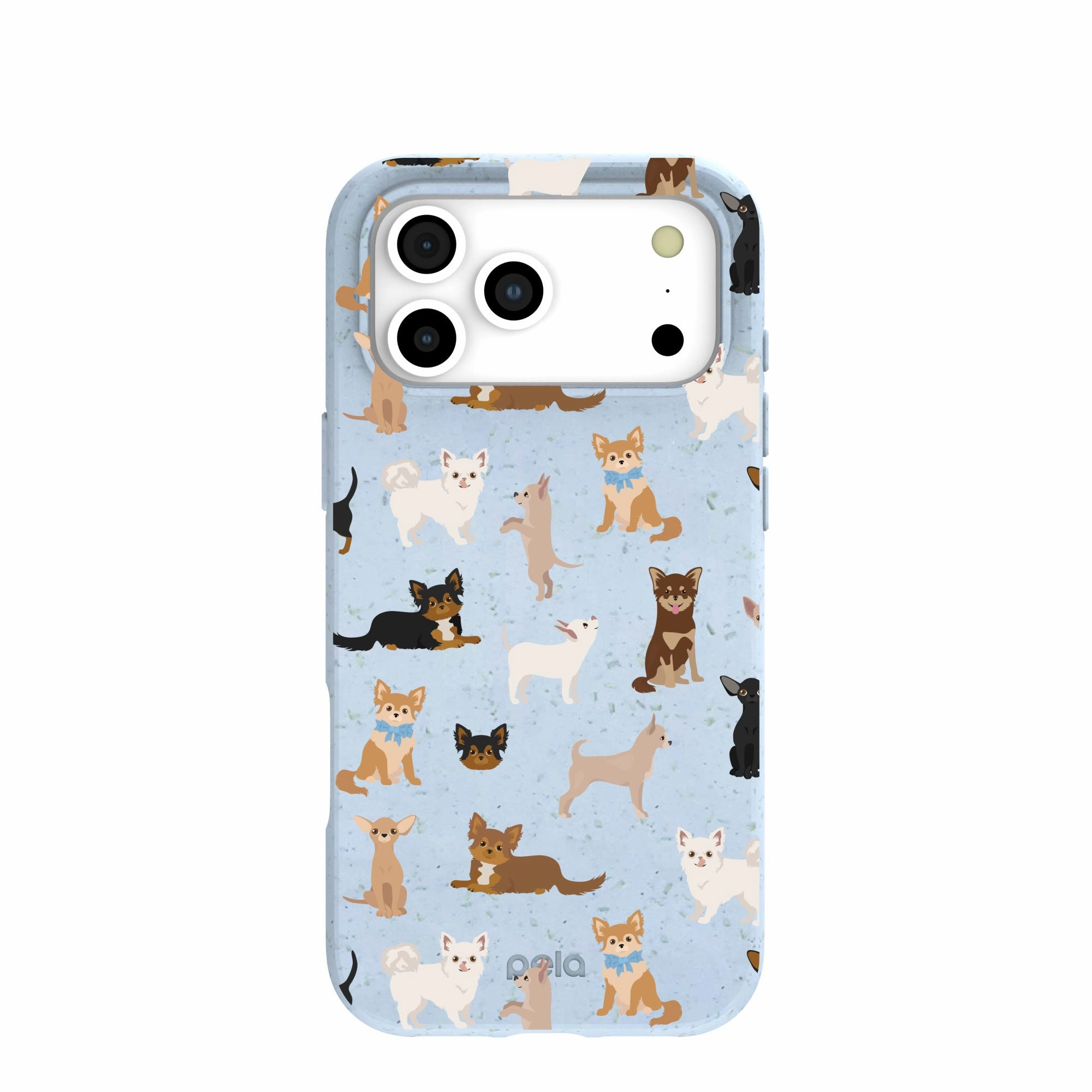 Vivid Pattern Design Powder Blue Chihuahua Charms iPhone 17 Pro Max Case