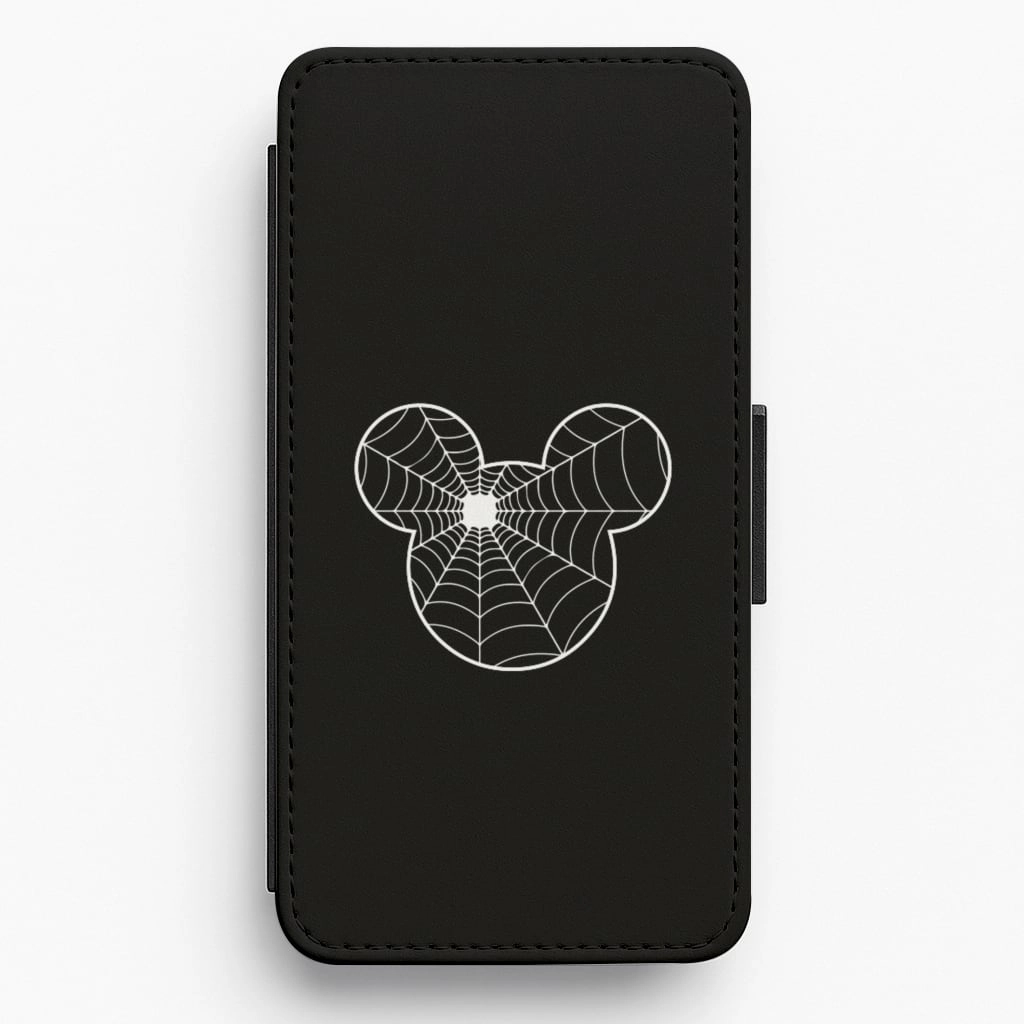 Shock Resistant Sleek Finish Fairytale Mouse Spider Web - Halloween Flip / Wallet Phone Case