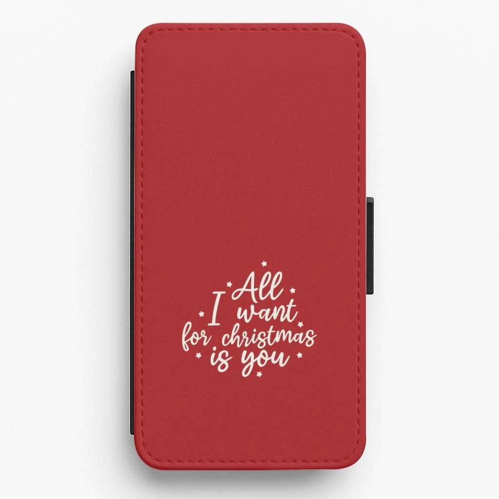 All I Want For Christmas Is You Stars Flip / Wallet Phone Case Sleek Build