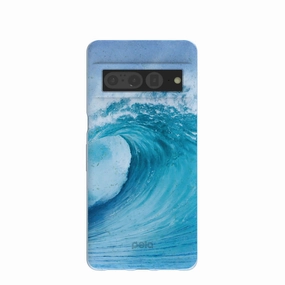 Minimal Edge Design Powder Blue Big Wave Google Pixel 7 Pro Case