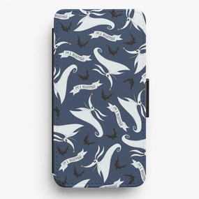 Skeleton Dog And Bats Pattern Flip / Wallet Phone Case Modern Edge