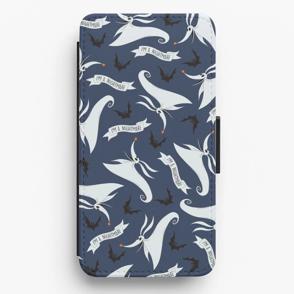 Skeleton Dog And Bats Pattern Flip / Wallet Phone Case Modern Edge