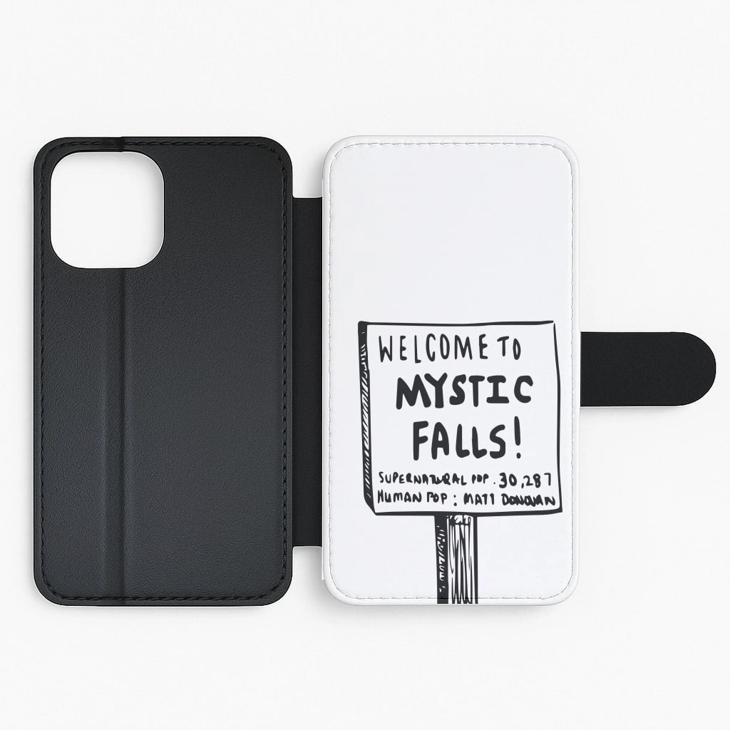 Luxury Pattern Welcome to Mystic Falls - VD Flip / Wallet Phone Case