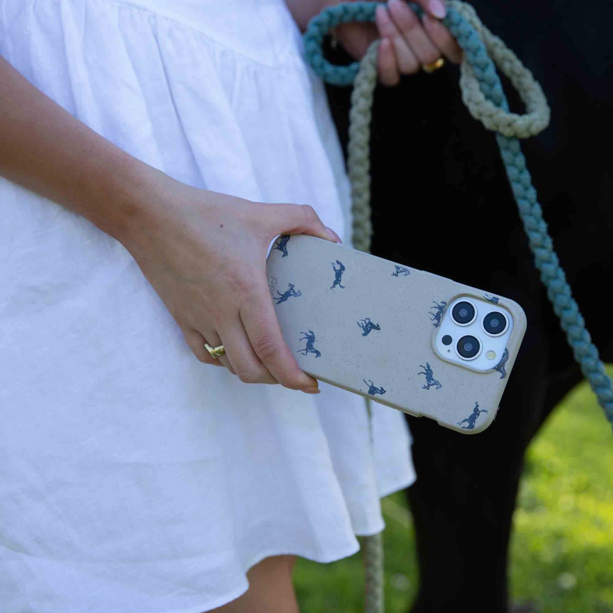 London Fog Mini Horses iPhone 17 Pro Max Case Stylish Shape Grip Assist