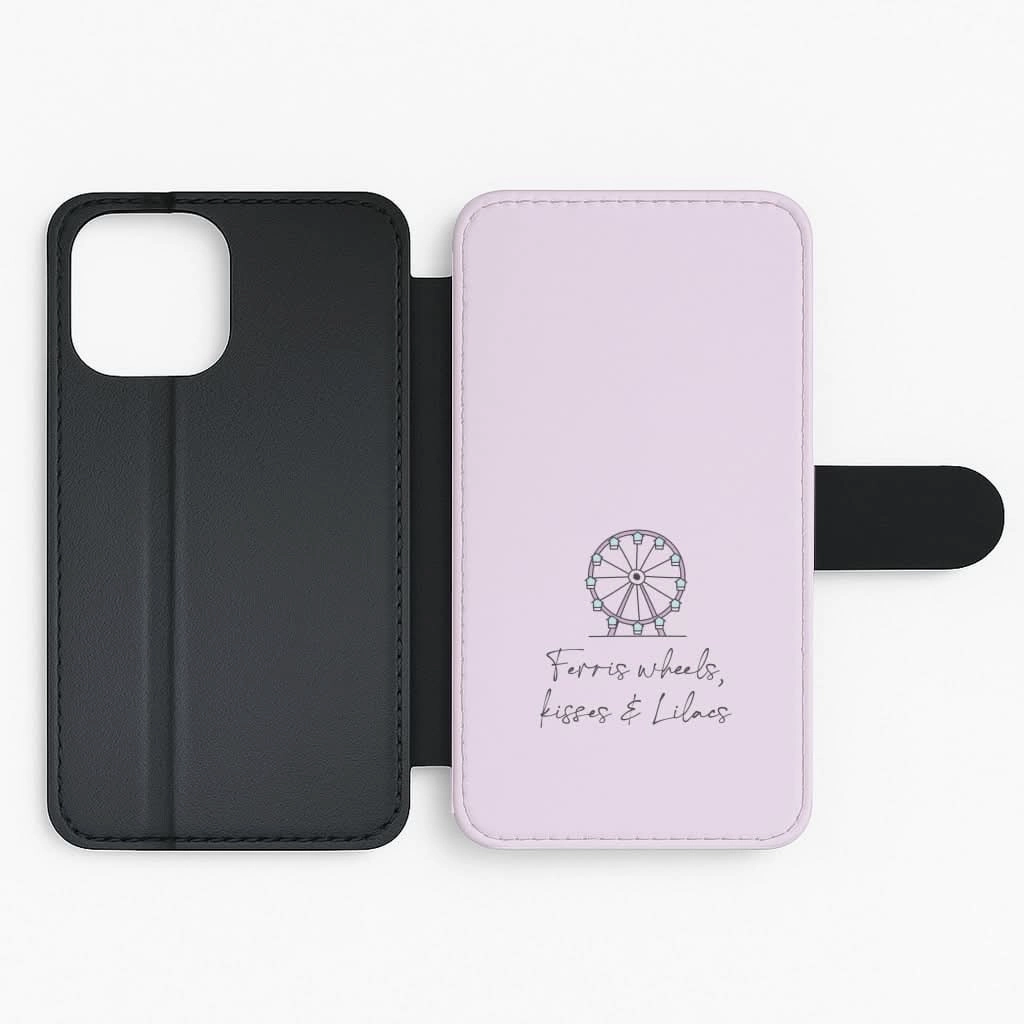 Ferris Wheels, Kisses & Lilacs Flip / Wallet Phone Case Hybrid Texture Design