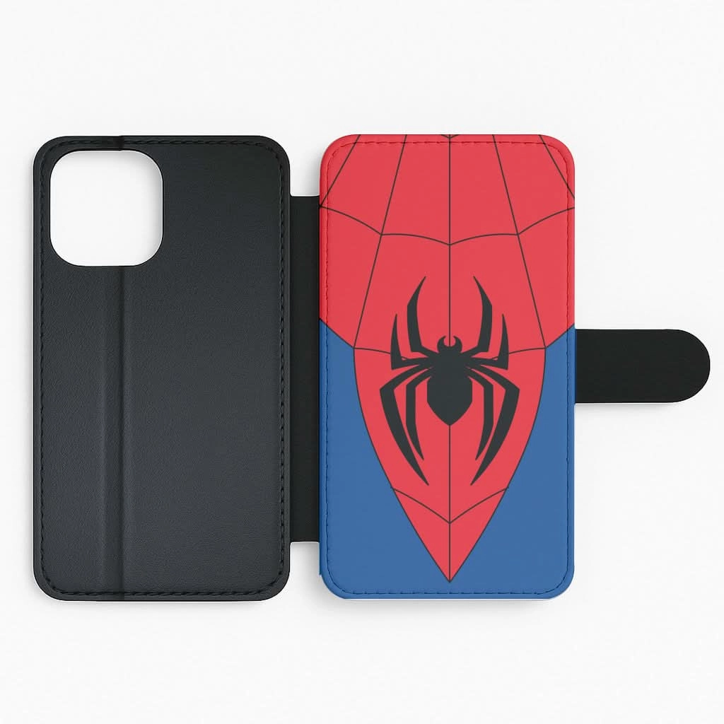Luxury Accent Outdoor Protection Red And Blue Spider Costume Flip / Wallet Phone Case