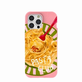 Bubblegum Pink Pasta Club iPhone 15 Pro Max Case Protective Frame Elegant Layer Texture