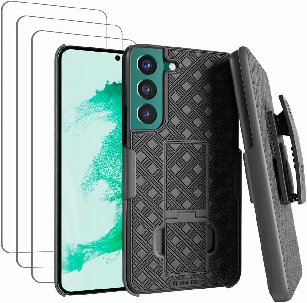 Samsung Galaxy S22 Plus Belt Clip Holster Phone Case Textured Surface Edge Reinforced