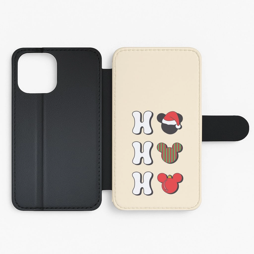 Ho Ho Ho Mickey Flip / Wallet Phone Case Polished Surface Texture