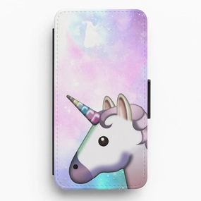Galaxy Unicorn Pattern - Tumblr Flip / Wallet Phone Case anti fingerprint