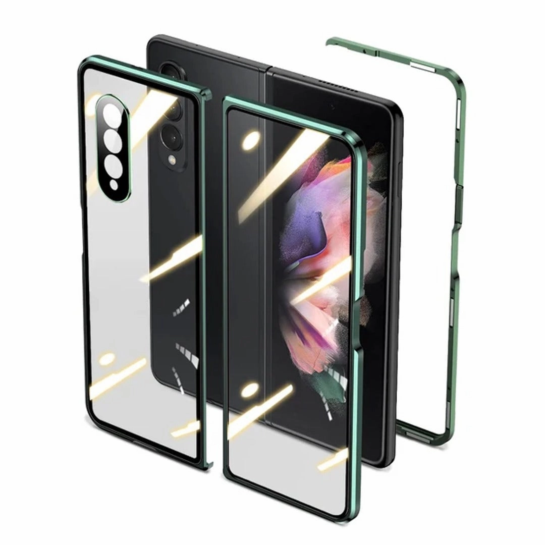 Practical Design Modern Texture Build Galaxy Z Fold4 (Front Back) Protection Magnetic Fit Case