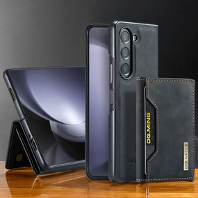 Light Finish Stylish Finish Texture Galaxy Z Fold Series Versatile Magnetic Leather Wallet Case