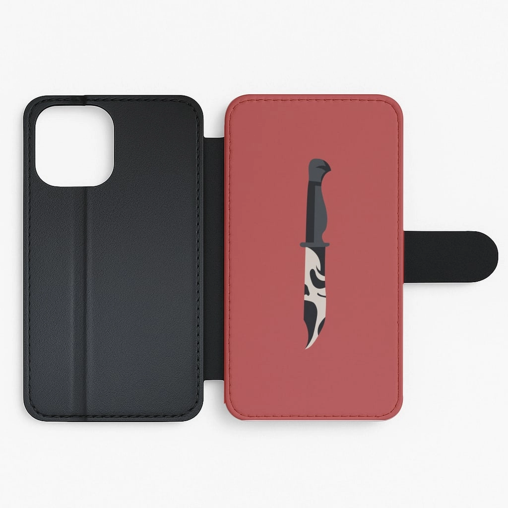 Sleek Appearance Ghostface Dagger - Scream Flip / Wallet Phone Case