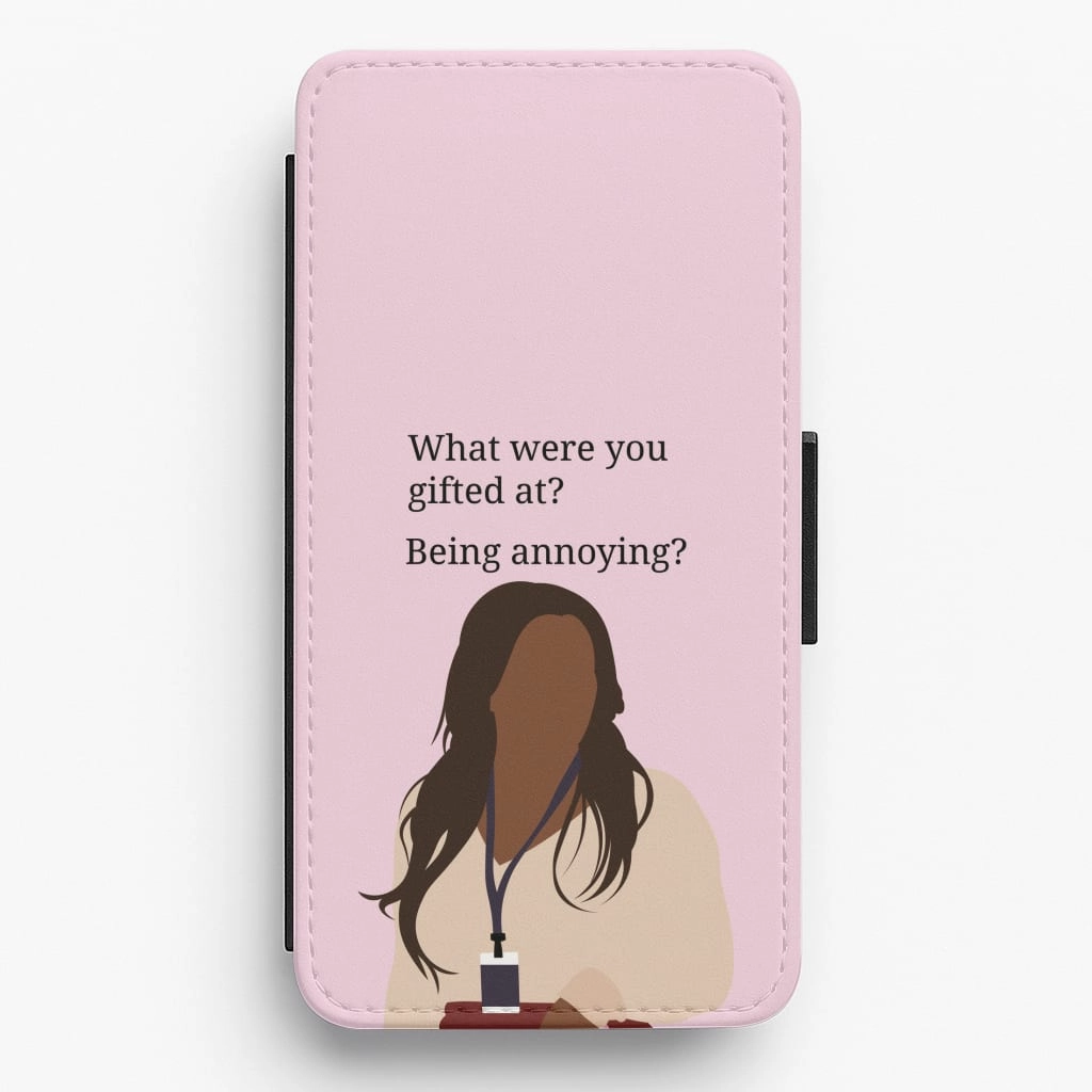 Comfort Layer Texture Unisex Design Gifted At Being Annoying Flip / Wallet Phone Case