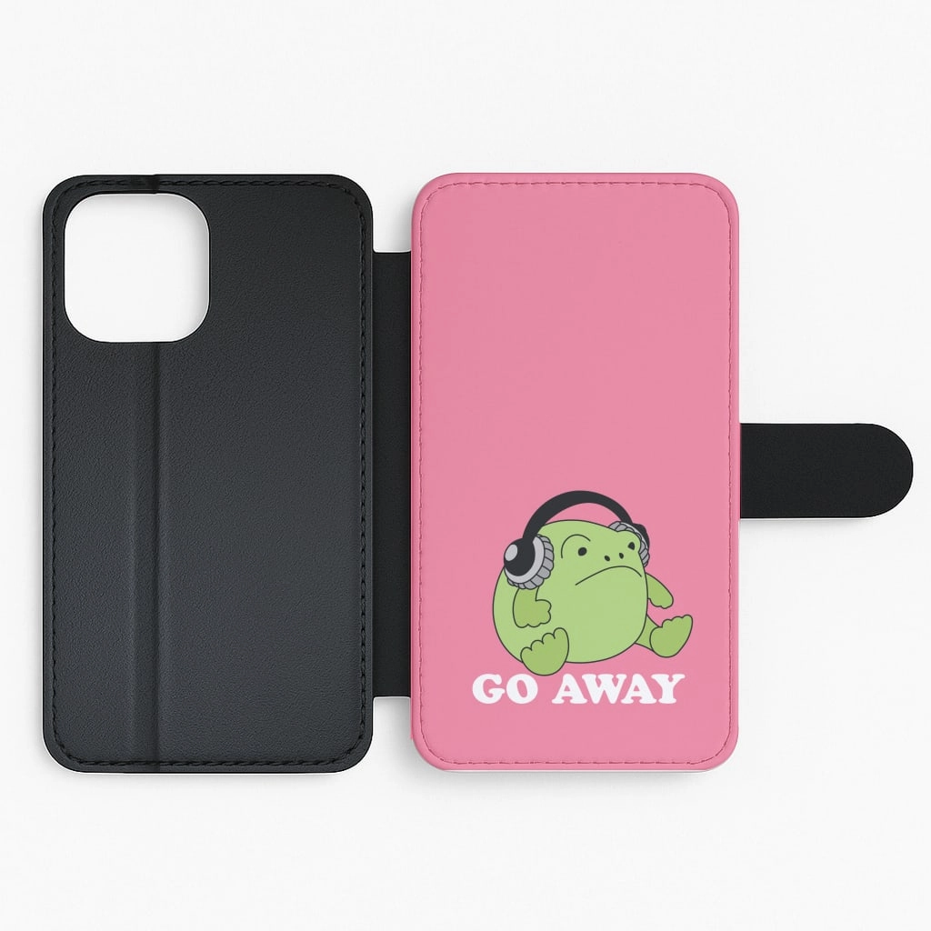 Go Away Grumpy Frog  Flip / Wallet Phone Case Ergonomic form Stylish Cover