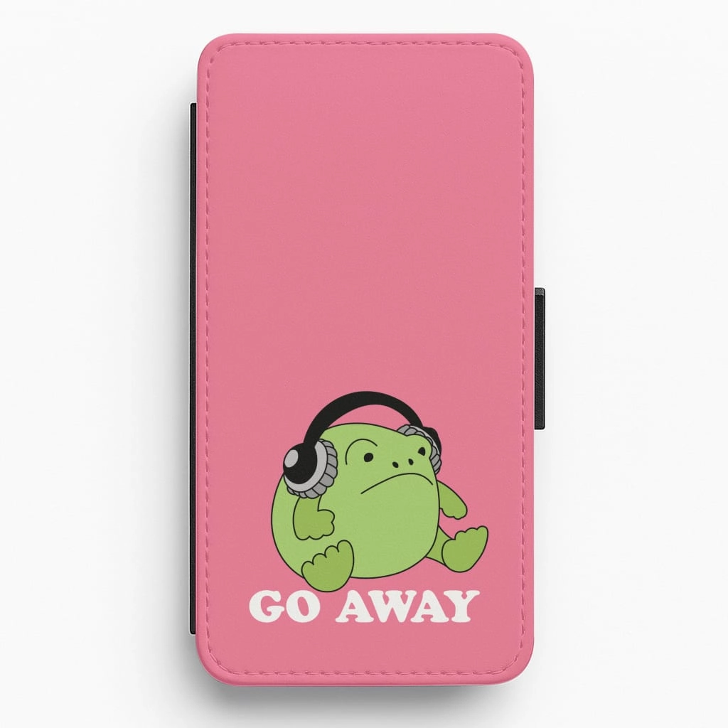 Rugged Frame Go Away Grumpy Frog  Flip / Wallet Phone Case