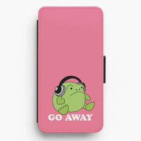 Rugged Frame Go Away Grumpy Frog  Flip / Wallet Phone Case
