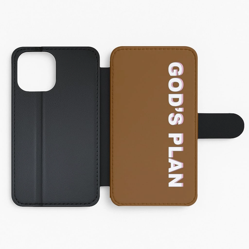 God's Plan Flip / Wallet Phone Case Smooth Look Simple Texture