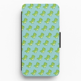 Soft Edge Detail Slim Edge Green Dinosaurs Pattern - Dinosaurs Flip / Wallet Phone Case