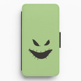 Functional Design Green Face Flip / Wallet Phone Case
