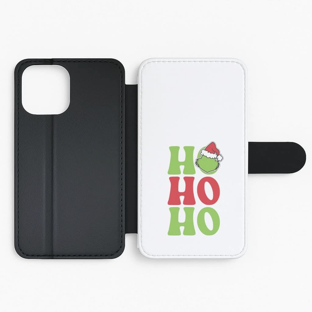 Green Ho Ho Ho Flip / Wallet Phone Case Protective Surface