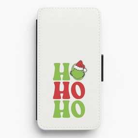 Green Ho Ho Ho Flip / Wallet Phone Case Protective Edge Layer Portable Layer
