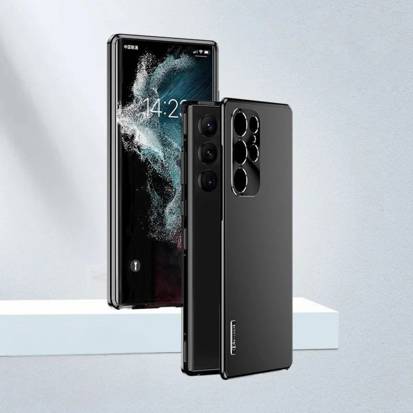 Modern Layer Clear Design Galaxy S25 Series Luxury Magnetic Metal Frame Case