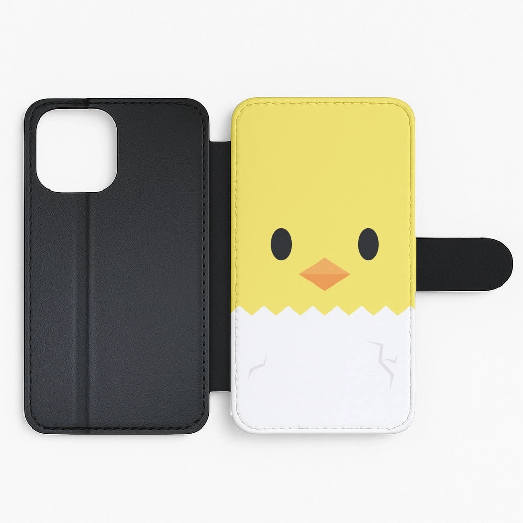 Matte Shield Layer Yellow Chick Flip / Wallet Phone Case