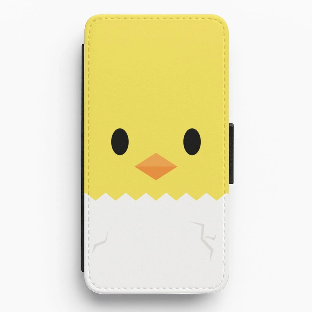 Compact Shell Scratch Barrier Yellow Chick Flip / Wallet Phone Case