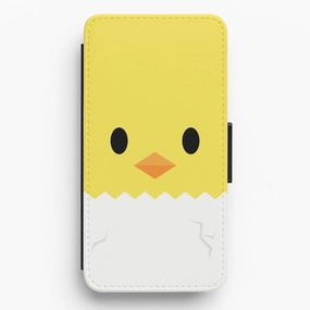 Compact Shell Scratch Barrier Yellow Chick Flip / Wallet Phone Case
