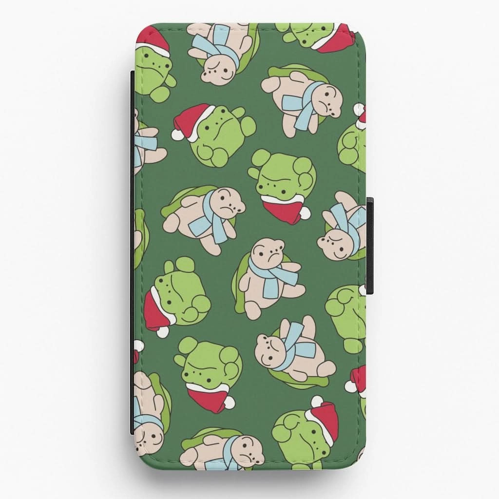 Grumpy Christmas Plushies Pattern Flip / Wallet Phone Case Minimal Detail Texture