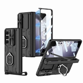 Guardian Sliding Lens Ring Buckle Case - Samsung Rugged Pattern Design Soft Silicone