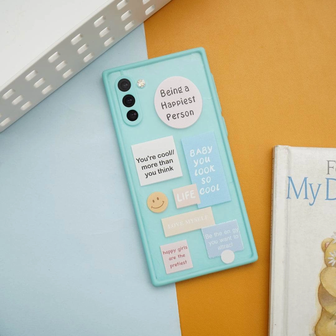 Happy Label Print Matte Finish Case - Samsung Matte Detail Enhanced Durability