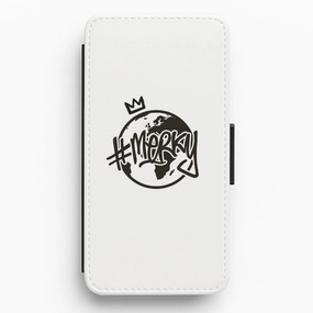 Comfort Grip Hashtag Merky Globe Flip / Wallet Phone Case